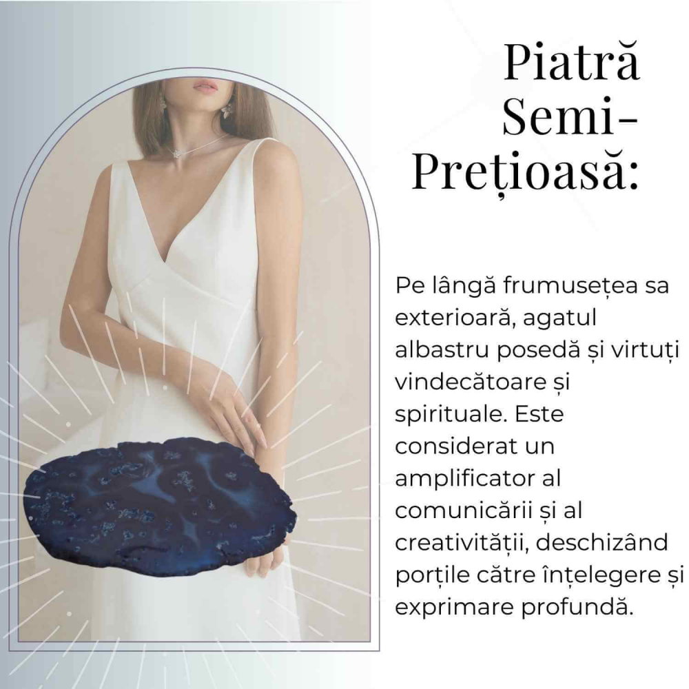 Felie de Agat Albastru 14-15 cm – Calm si Claritate Mentala [3]