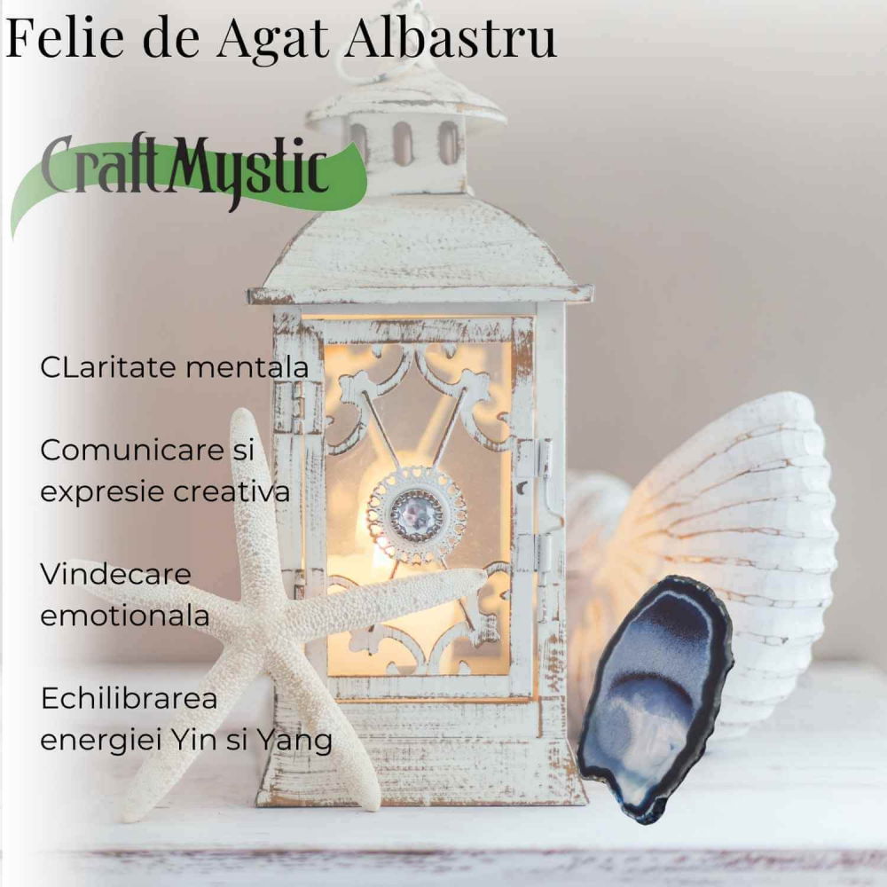Felie de Agat Albastru 15-16 cm – Calm si Claritate Mentala [3]