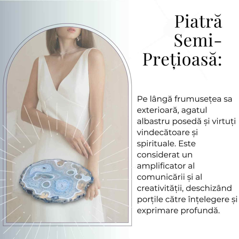 Felie de Agat Albastru 9-10 cm – Calm si Claritate Mentala [2]