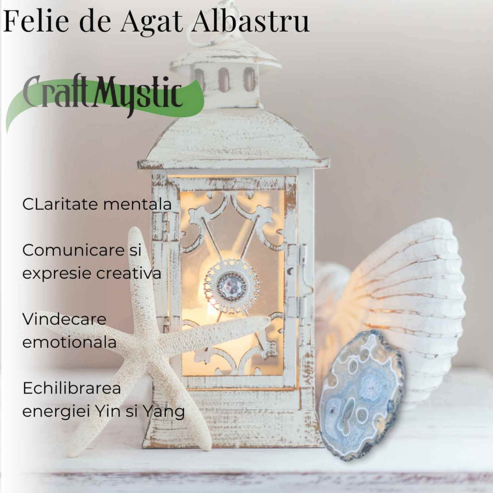 Felie de Agat Albastru 9-10 cm – Calm si Claritate Mentala [3]