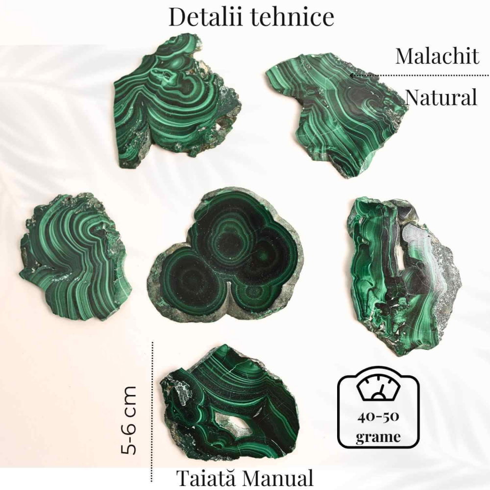 Felie Malachit Natural 5-6 cm - Vindecare si Echilibru Energetic [4]