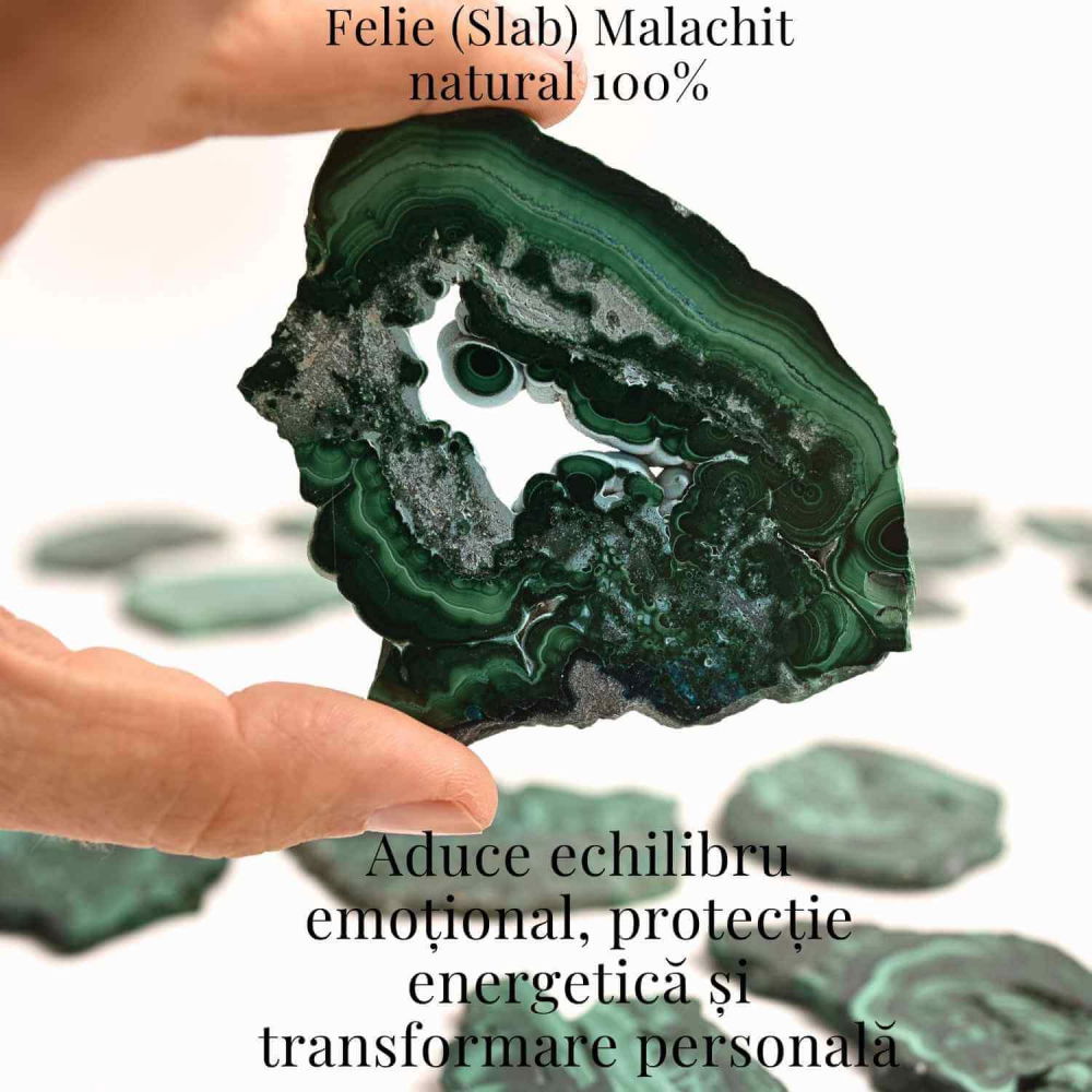 Felie Malachit Natural 5-7 cm - Vindecare si Echilibru Energetic [3]