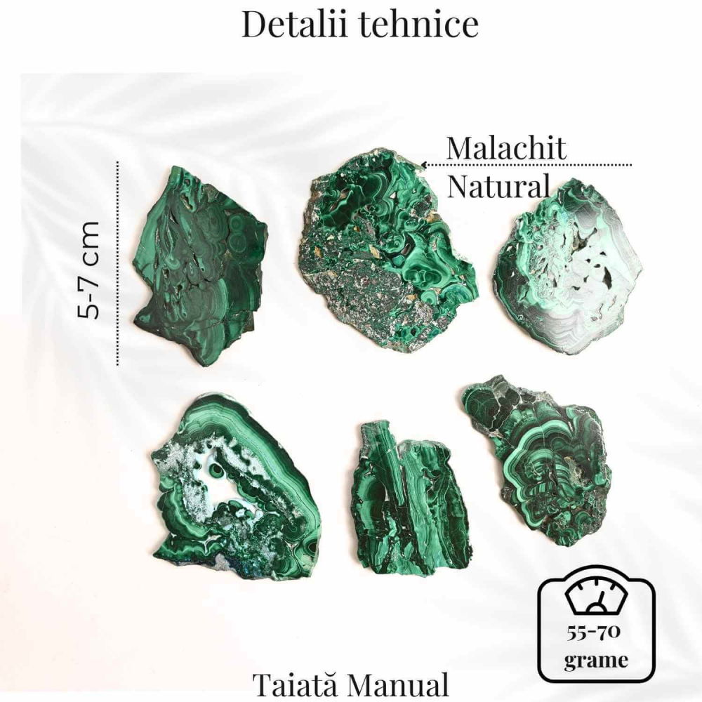 Felie Malachit Natural 5-7 cm - Vindecare si Echilibru Energetic [5]