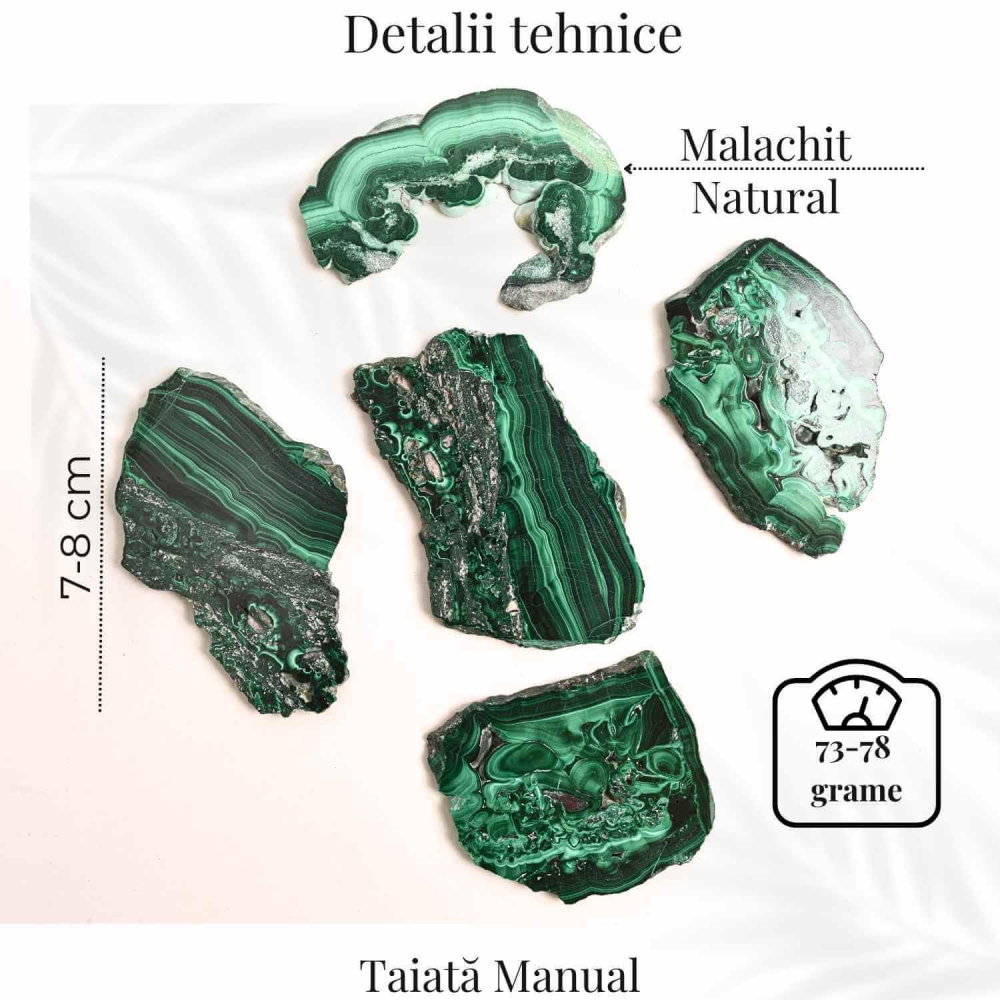 Felie Malachit Natural 7-8 cm - Vindecare si Echilibru Energetic [4]