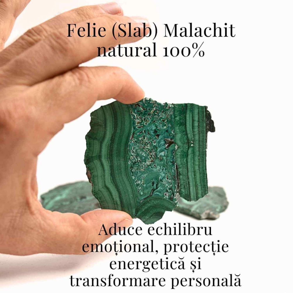 Felie Malachit Natural 9-10 cm- Vindecare si Echilibru Energetic/ Felie Malachit 9-10 cm 95-105 grame [3]