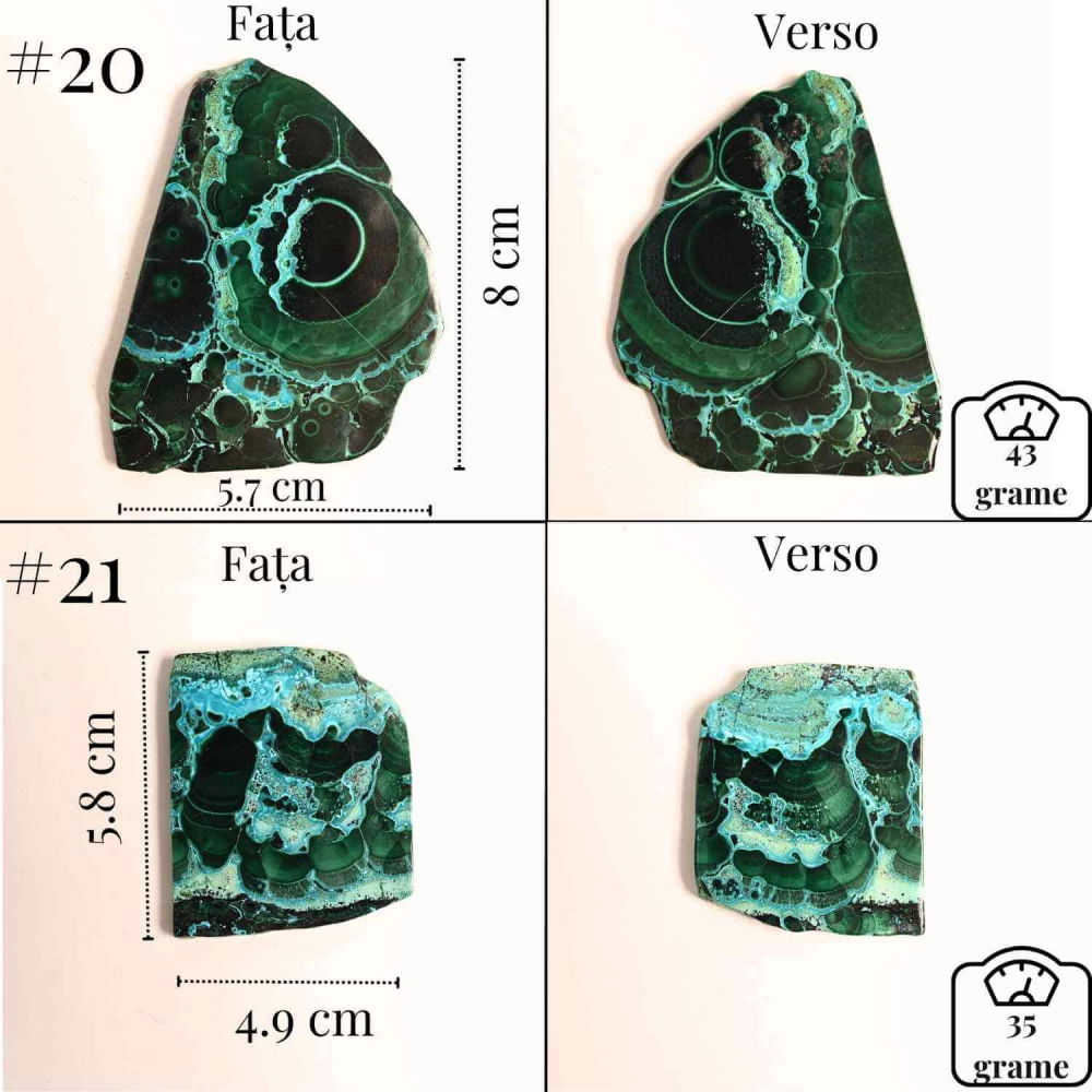 Felie unicat cu Malachit, Crisocola, Stalactite, Cornetite - Protectie si echilibru energetic [17]