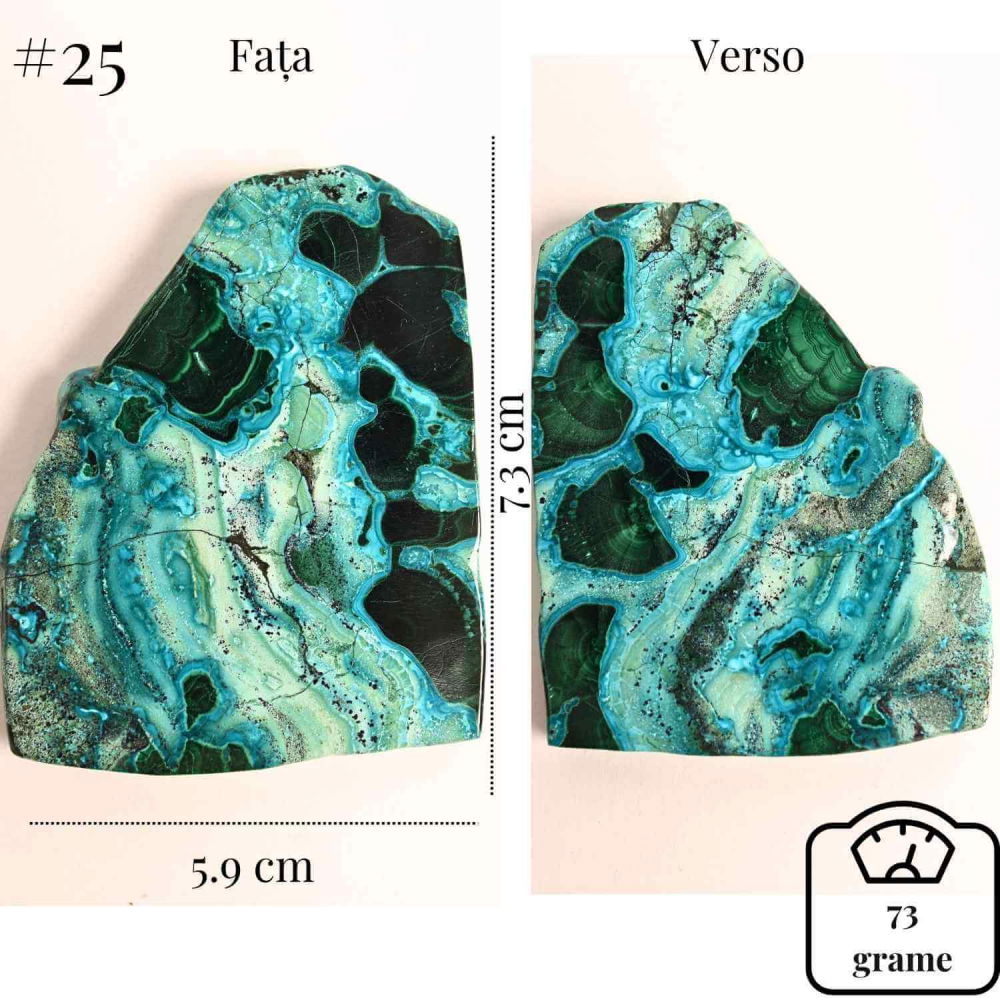 Felie unicat cu Malachit, Crisocola, Stalactite, Cornetite - Protectie si echilibru energetic [20]