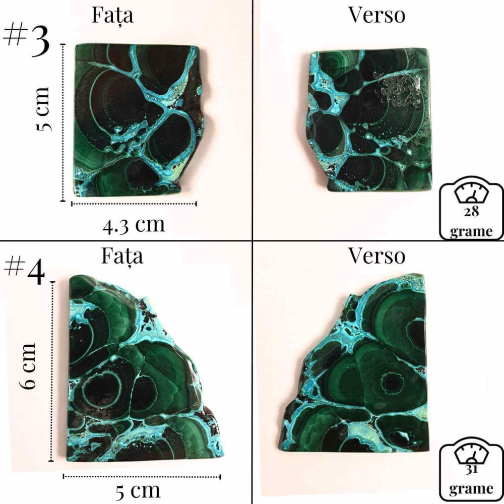 Felie unicat cu Malachit, Crisocola, Stalactite, Cornetite - Protectie si echilibru energetic [2]