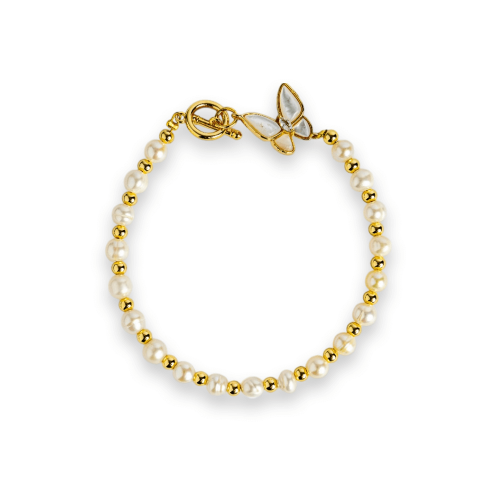Bratara cu perle si detalii aurii – Eleganta care nu se demodeaza [9]