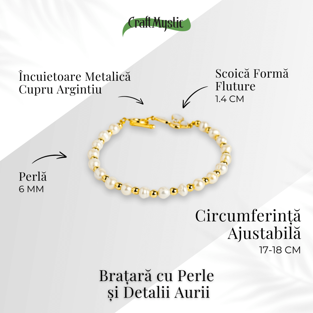 Bratara cu perle si detalii aurii – Eleganta care nu se demodeaza [4]