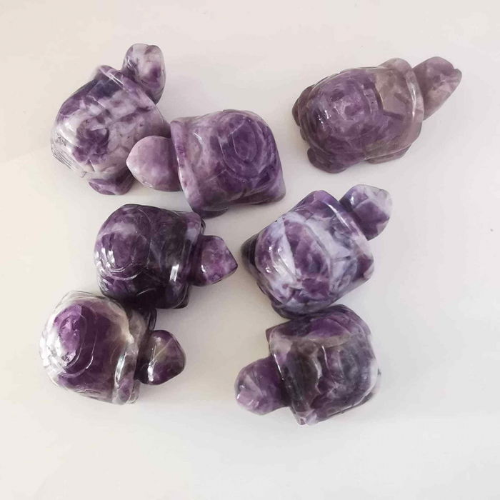 Figurina broasca testoasa 4 cm de cristal semipretios -  Sculptura din piatra vindecatoare reiki de buzunar pentru decor, colectie [4]