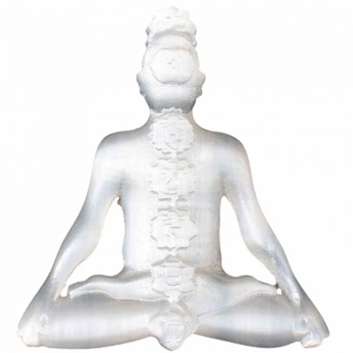 Cristal de selenit sculptat in forma de femeie 10 cm cu cele 7 chakre - Pentru decor si vindecare energetica [1]