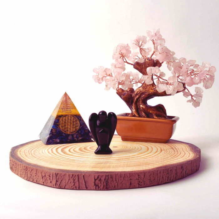 Figurina 5 cm inger din cristal vindecator Obsidian - Sculptura manuala din piatra naturala lustruita - Decor pentru camera birou cu energie reiki pentru femei barbati - Copie [3]