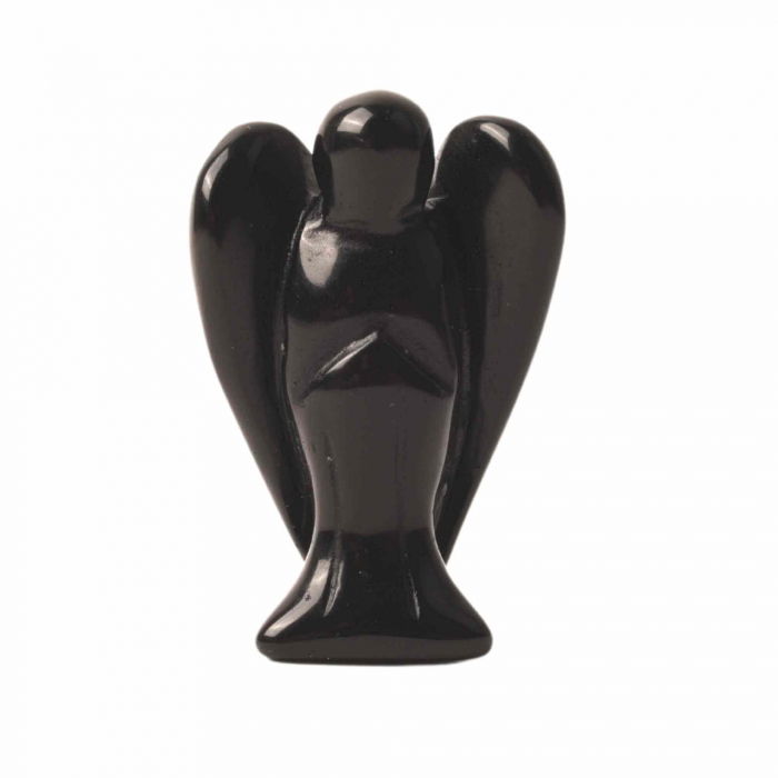 Figurina 5 cm inger din cristal vindecator Obsidian - Sculptura manuala din piatra naturala lustruita - Decor pentru camera birou cu energie reiki pentru femei barbati - Copie [1]