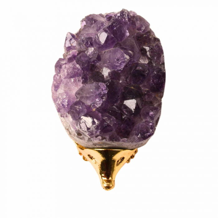 Arici Decorativ de 4 cm cu Cluster de Ametist Natural in Culorile Auriu si Argintiu [1]