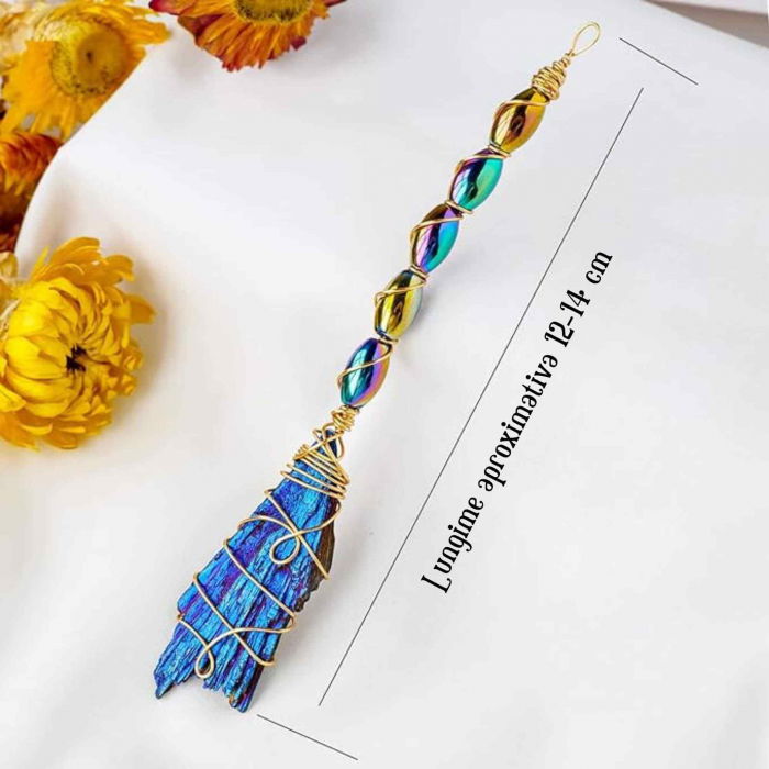 Matura Decorativa din Turmalina neagra electroplacata curcubeu Perfecta pentru Meditatie si Arta [2]