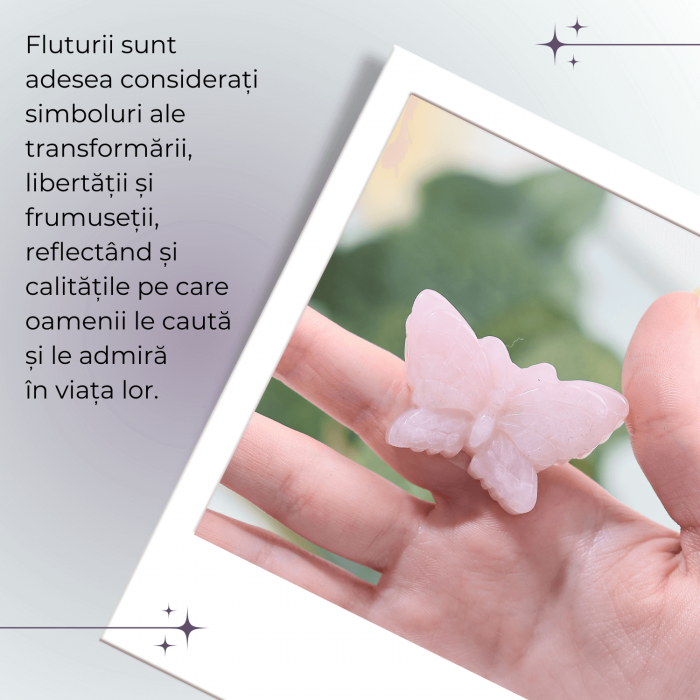 Figurina Fluture din Cuart Roz Natural, 5 cm - Incurajeaza Iubirea de Sine si Armonia Emotionala [4]
