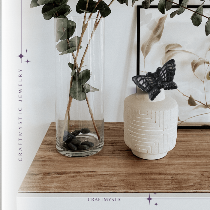 Figurina Fluture din Obsidian Natural, 5 cm - Protecție Energetica si Transformare Spirituala [3]