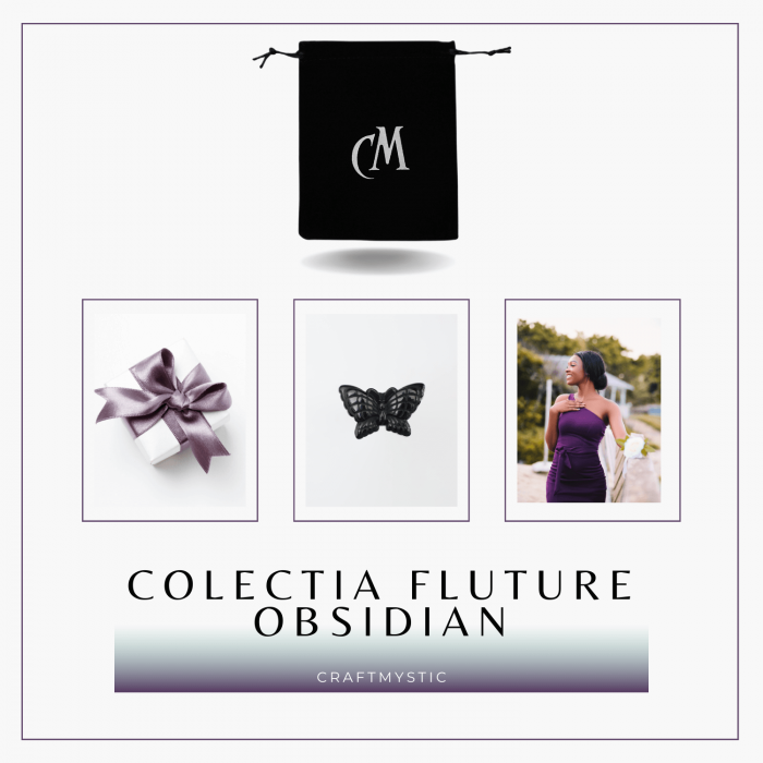 Figurina Fluture din Obsidian Natural, 5 cm - Protecție Energetica si Transformare Spirituala [7]