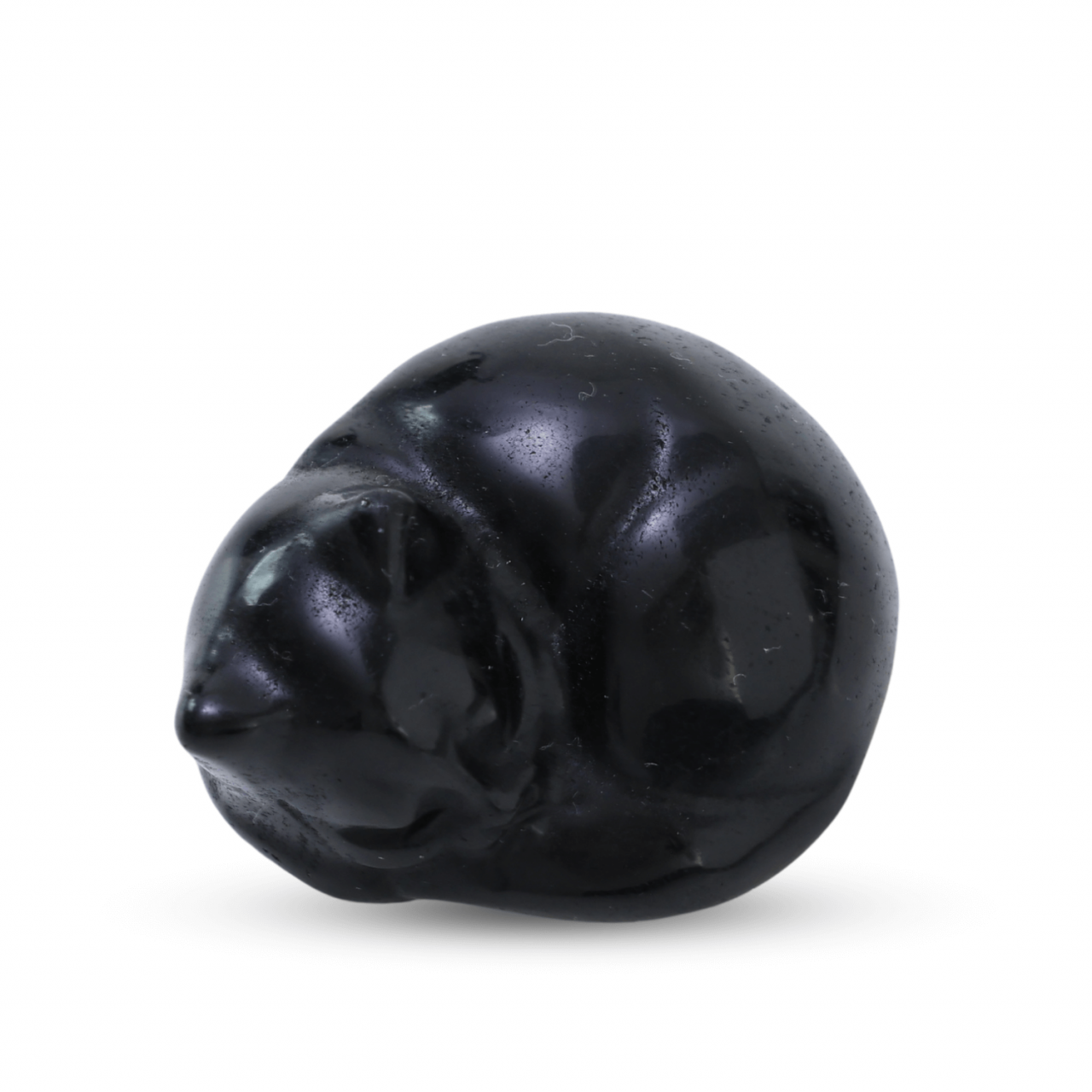 Figurina Pisicuta Adormita 4 cm din Obsidian Natural - Protectie si Liniste [8]