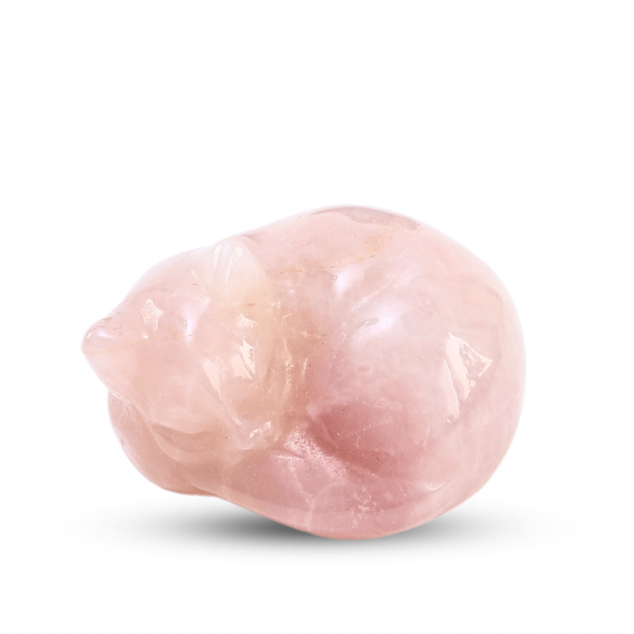 Figurina Pisicuta Adormita 4 cm din Cuart Roz - Iubire si Liniste [8]