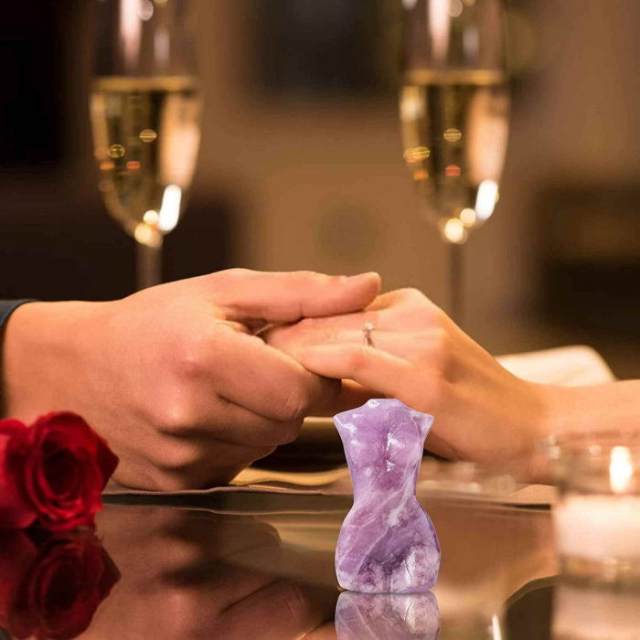 Forma bust femeie din cristal natural Ametist 4 cm sculptat manual [6]