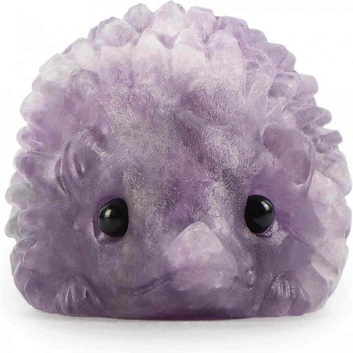 Figurina arici 4cm de cristal semipretios Ametist -Sculptata manual pentru Reiki, decoratiuni interioare [4]