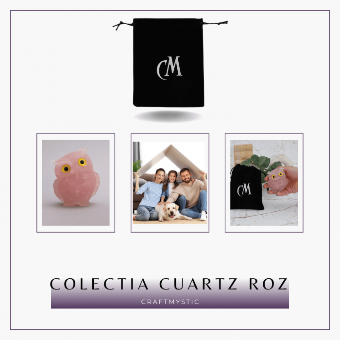 Figurina Bufnita din Cuart Roz – Simbol al Iubirii si Armoniei [7]