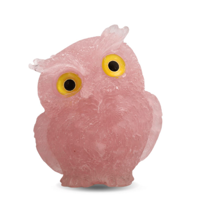 Figurina Bufnita din Cuart Roz – Simbol al Iubirii si Armoniei [1]