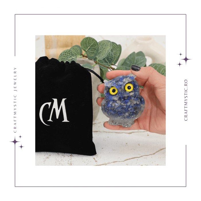 Figurina Bufnita din Lapis Lazuli – Talisman de Intelepciune si Protectie [7]