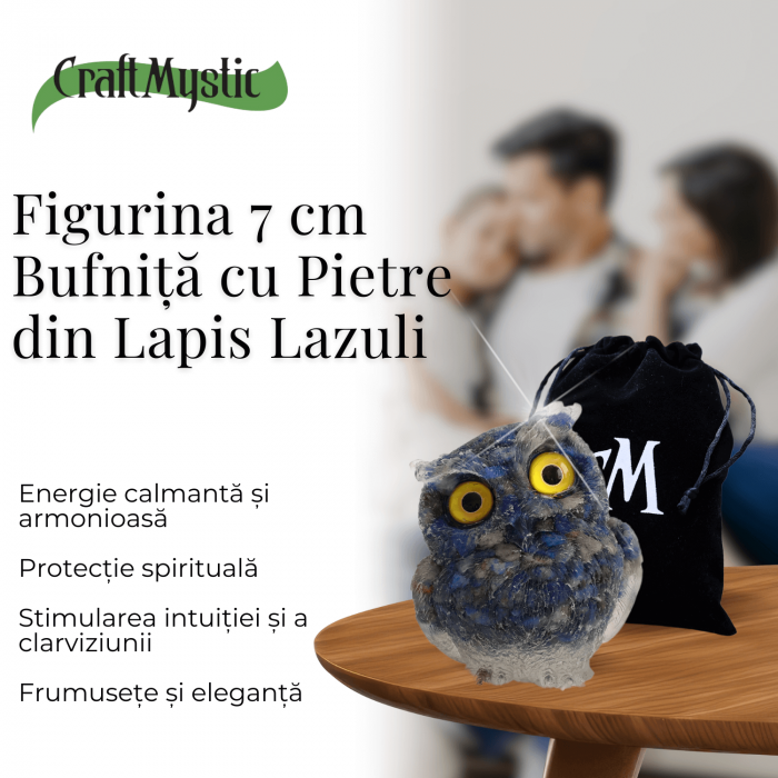 Figurina Bufnita din Lapis Lazuli – Talisman de Intelepciune si Protectie [4]