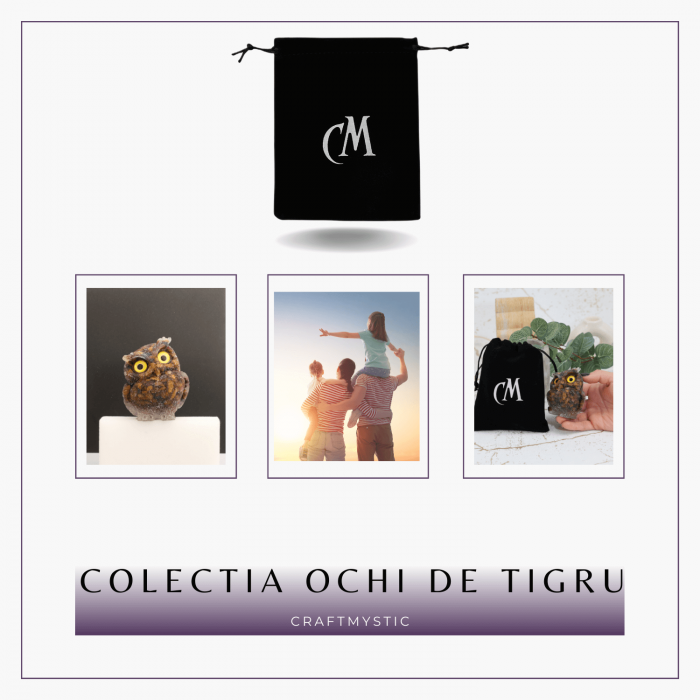 Figurina Bufnita din Ochi de Tigru – Protectie si Claritate Mentala [8]