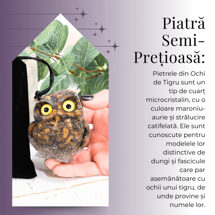 Figurina Bufnita din Ochi de Tigru – Protectie si Claritate Mentala [5]