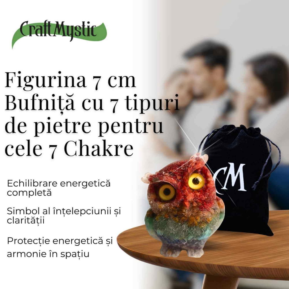 Figurina Bufnita 7 Chakre din Pietre Naturale, Armonie si Echilibru [6]