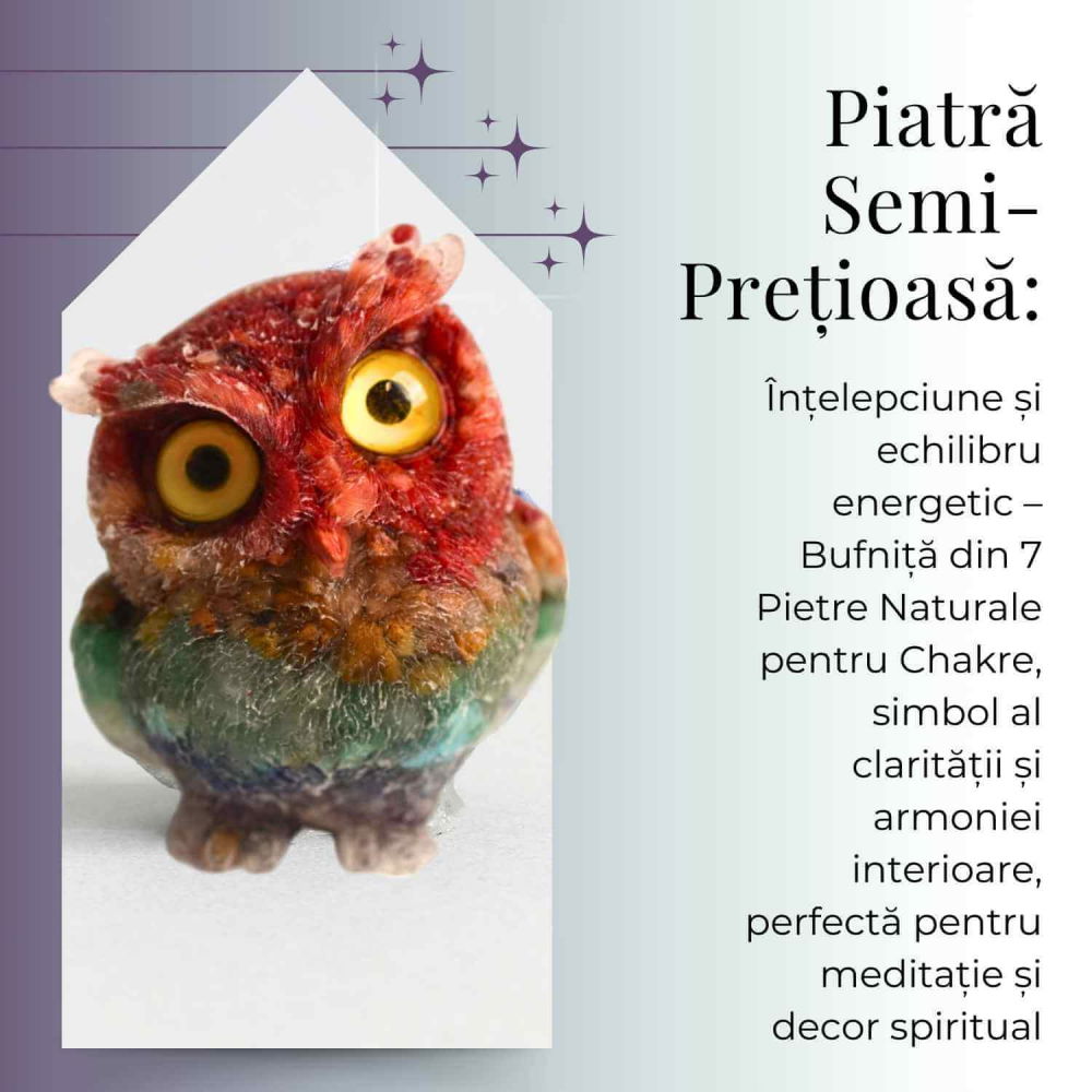 Figurina Bufnita 7 Chakre din Pietre Naturale, Armonie si Echilibru [5]