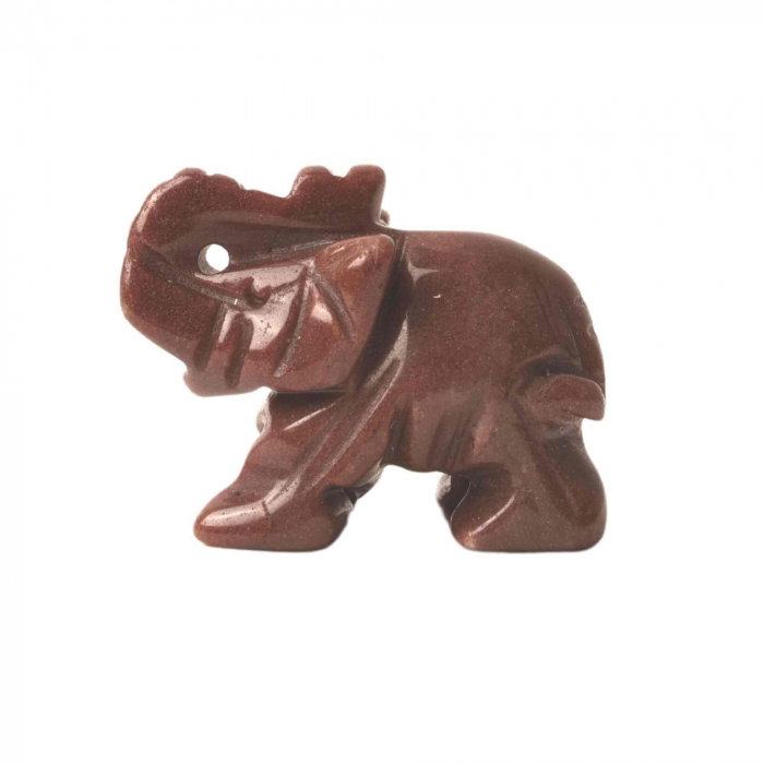 Figurina elefant din piatra semi-pretioasa sculptata manual - Statuie din cristale vindecatoare Reiki de buzunar pentru meditatie, pace [1]