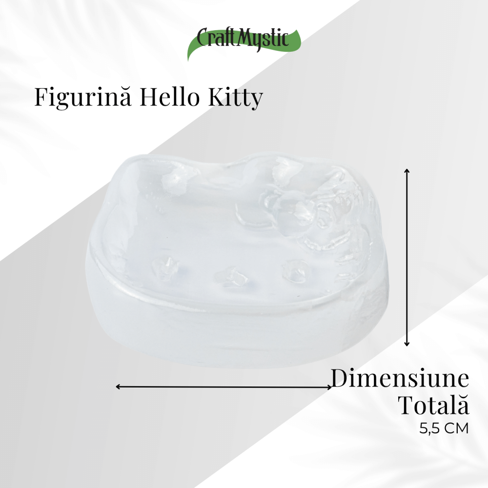 Placa Decorativa din Selenit Natural 5.5cm – Figurina Hello Kitty pentru Purificare si Armonie Energetica [4]