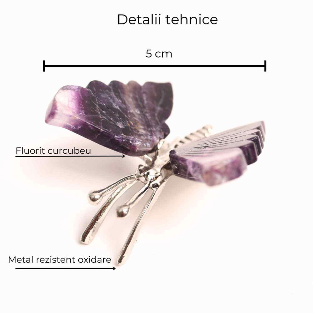 Figurina Fluture din Fluorit Curcubeu - Claritate și Echilibru [4]