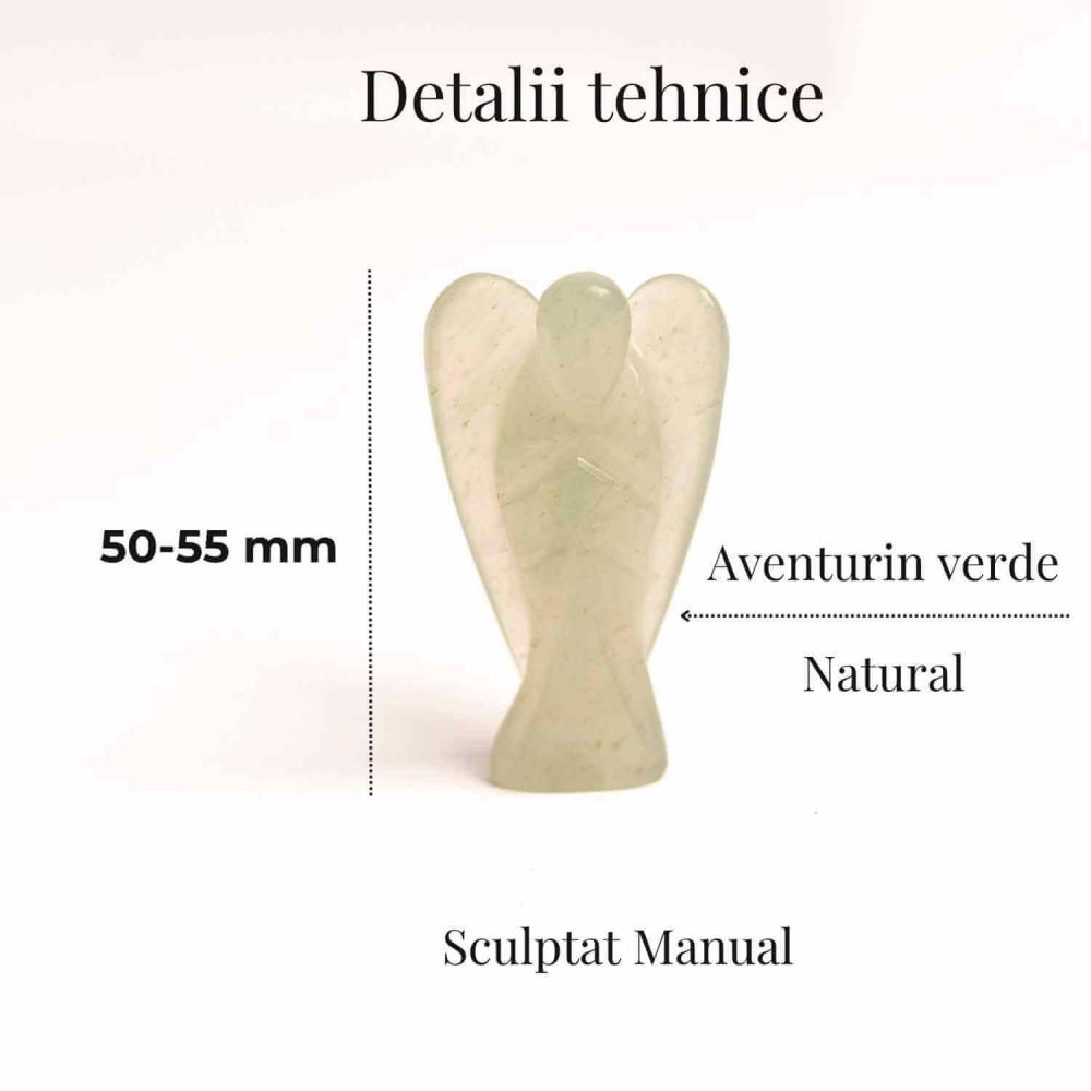 Figurina Inger din Aventurin Verde pentru Echilibru si Calm Interior, 50-55mm [3]