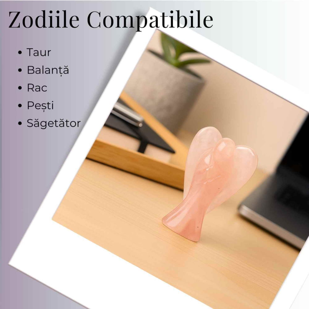 Ingeras din cuart roz 50-55 mm – Energie de iubire și protectie blanda [5]