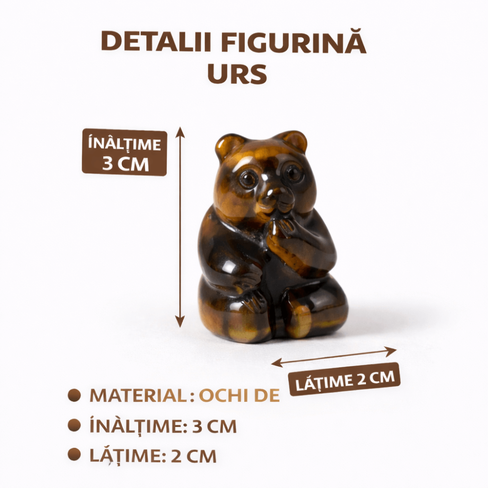 Figurina Urs Protector din Ochi de Tigru – Curaj, Stabilitate si Incredere Interioara [4]