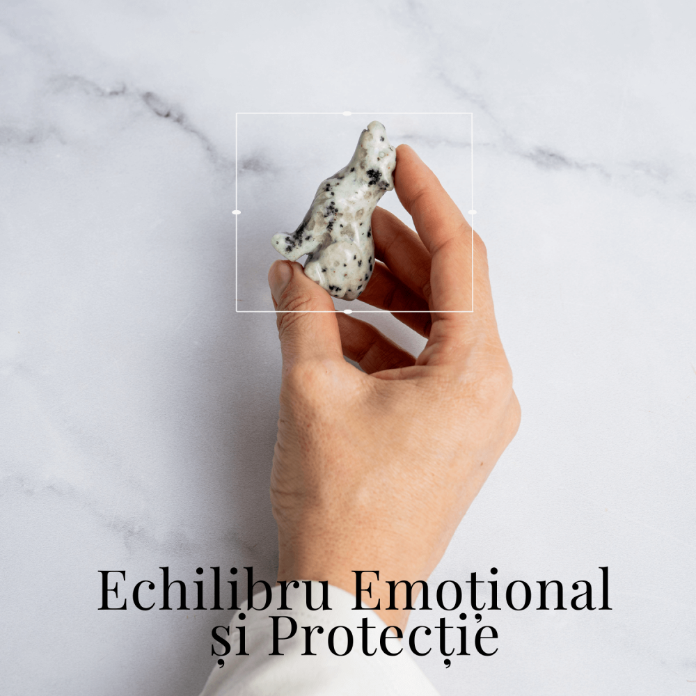Figurina Lup din Piatra Lunii Curcubeu - Energie si Protecte Spirituala [2]