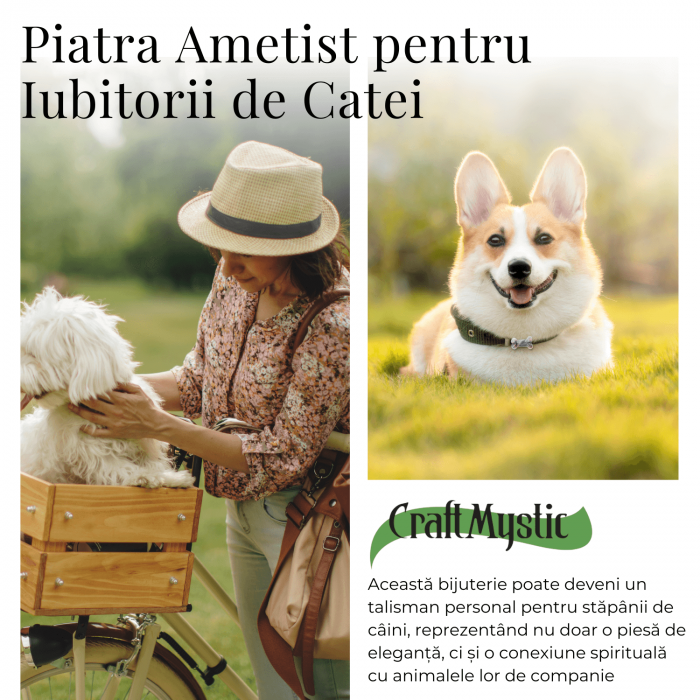 Figurina in Forma de Os din Cristale Naturale - Ametist, Ochi de Tigru, Obsidian si Cuart Roz, 30mm [5]