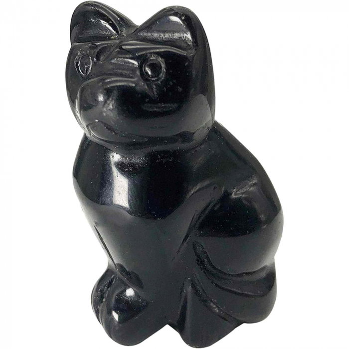 Figurina 5 cm inger din cristal vindecator Obsidian - Sculptura manuala din piatra naturala lustruita - Decor pentru camera birou cu energie reiki pentru femei barbati - Copie [1]
