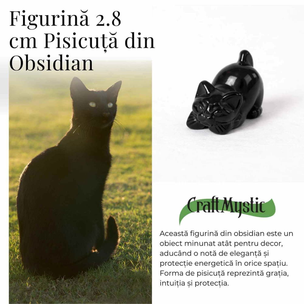 Pisicuta Alintata din Obsidian Negru – Talisman de Protectie si Intuitie [6]
