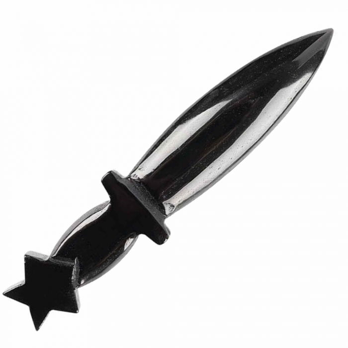 Figurina Pumnal din Obsidian Natural - Decor Elegant, Vindecare Reiki [1]