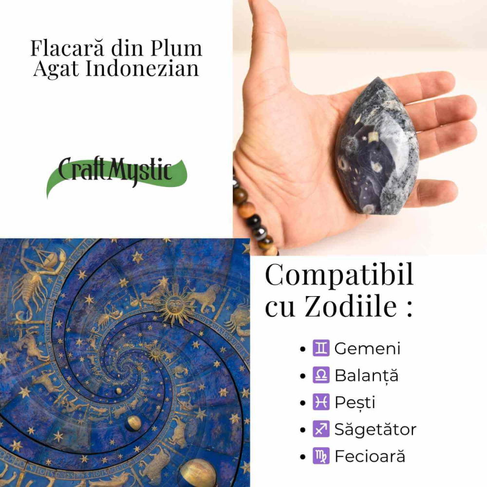 Flacara Calcedonie Mov pentru comunicare si echilibru 8-9 cm [3]