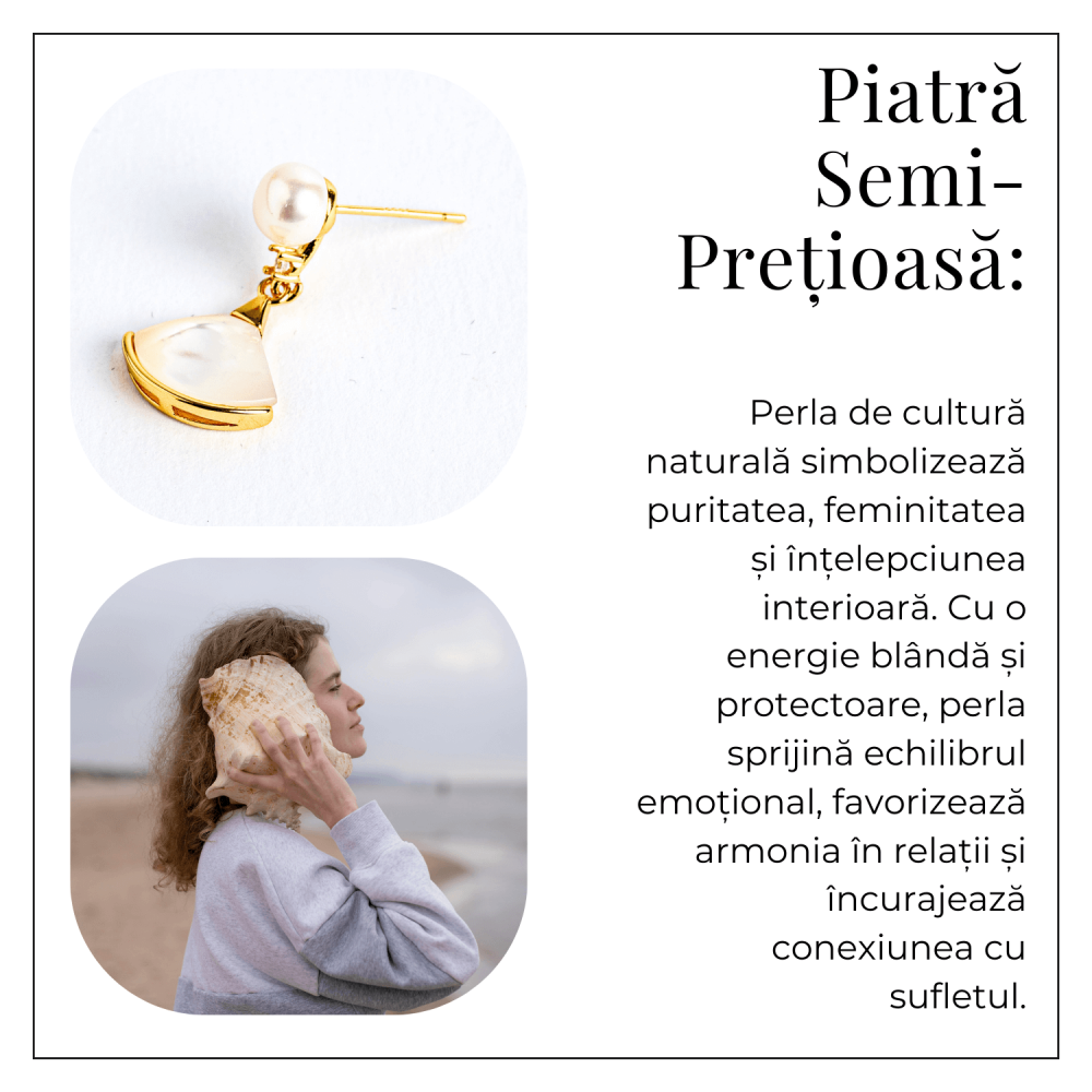 Gratie si prospetime – Cercei cu scoica sculptata si perla de cultura [5]