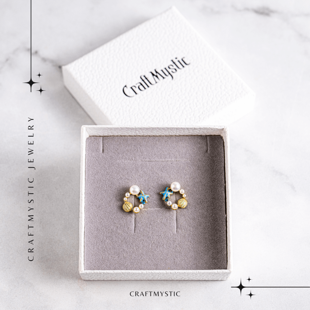 Spirit liber – Cercei Ocean cu perla naturala si detalii marine [7]