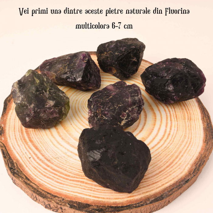 Fluorina Multicolora Bruta Naturala 7-8 cm - Cadoul Perfect pentru Meditatie, Decor si Colectionari - Piatra Semipretioasa pentru Vindecare si Echilibru [3]